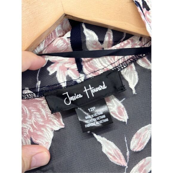 Jessica‎ Howard Light Jacket Size 12 Petite Black Pink Open Front NEW - Picture 5 of 10